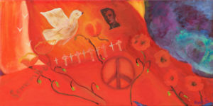 The seventeenth painting of the Poppy Project by Odette Laroche